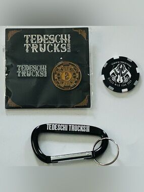 NEW! Tedeschi Trucks Band Carabiner and Enamel Pin Set & Collectible Poker Chip
